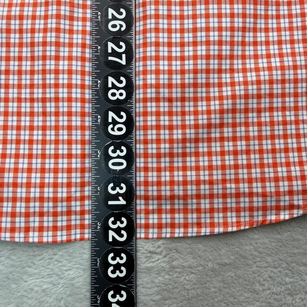Polo Ralph Lauren Shirt Mens 15.5 Medium Orange Long Sleeve Regent Classic Plaid - Picture 5 of 10